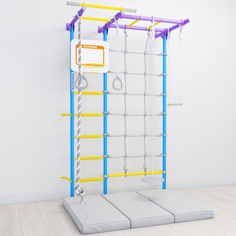 Шведская стенка ROMANA S7 PRO (Комплект №8) (сиреневый-голубой)